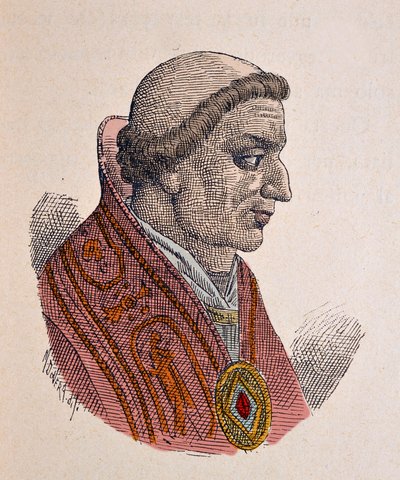 Portrett av pave Johannes V (Giovanni eller Ioannes) (685-686) av Italian School