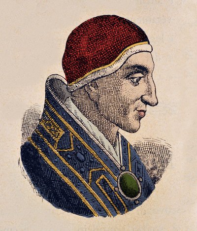 Portrett av pave Johannes XV (Giovanni, Ioannes) (985-996) av Italian School
