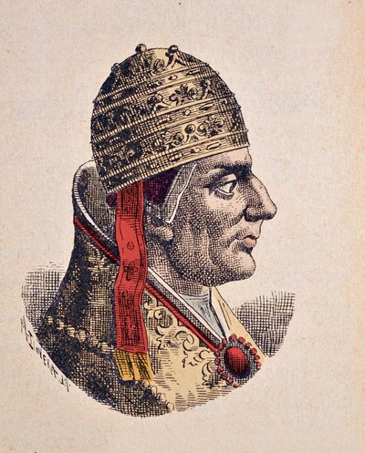 Portrett av paven Nicolas IV (Nicola, Nicholas eller Nicolo eller Niccolo eller Nicolaus) (1288-1292) av Italian School