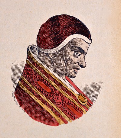 Portrait of the Pope Pascal II (Pasquale or Paschal) (1099-1118) av Italian School