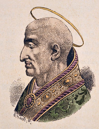 Portrett av paven Pie Ier (Pius eller Pio) (ca. 144-155) av Italian School