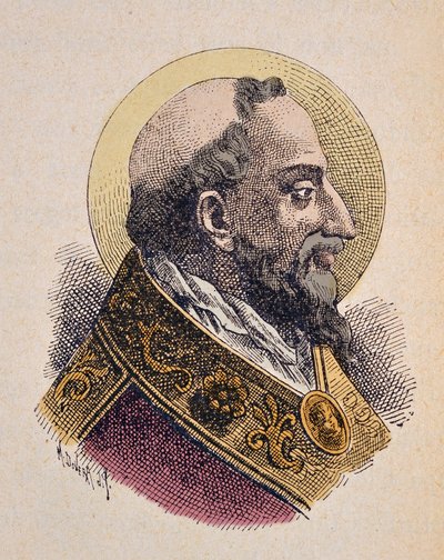 Portrett av paven Saint Clement (San Clemente eller Clemens) Ier (88-97) av Italian School
