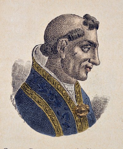 Portrett av paven Serge III (Sergius, Sergio) (904-911) av Italian School