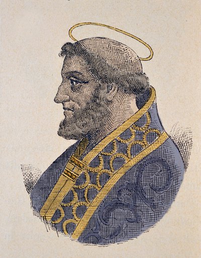 Portrett av paven Serge Ier (Sergius eller Sergio I) (687-701) av Italian School