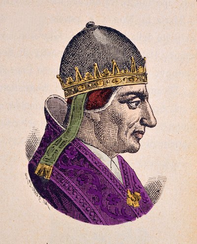 Portrett av paven Urbain V (Urban eller Urbanus eller Urbano) (1362-1370) av Italian School