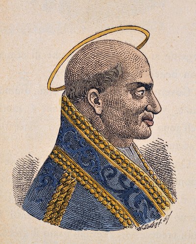 Portrett av paven Zephyrin (Zephyrinus eller Zefirino eller Zefferino) (199-217) av Italian School