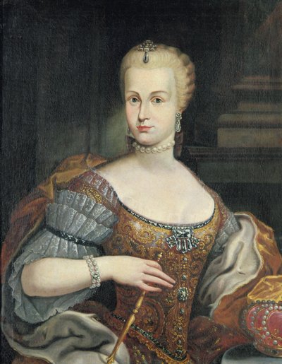 Portrett av kona til Pietro Leopoldo di Lorena, ca. 1750 av Italian School