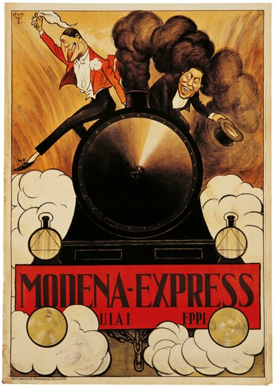 Plakat som reklamerer for Modena Express av Italian School