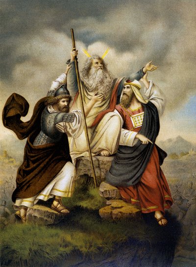 Mosebønn - i "Golden classic Bible: History of Divine openbaring in the old and in the new striving" "av Giovanni Ladislao Sykora (vol. 1), oversatt av Don Clemente Benetti. (italiensk bibel) av Italian School