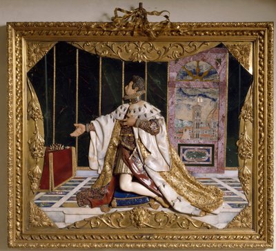 Representasjon av Cosimo II de Medici (1590-1621), storhertugen av Toscana Høyrelieff av utskårne steiner, gull og briljant (Høyrelieff) 1617-1624 Firenze, Argentinas museum, katt av Italian School