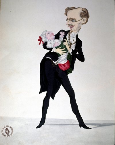 Risorgimento: Tegneserie som representerer finansministeren Bettino Ricasoli (1809-1880) 1865 Museo Nazionale Del Risorgimento Roma av Italian School
