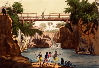 River Roccie nær San Benedetto, Isle of Madagaskar, fra Costumes of ... av Giulio Ferrario, ca. 1820-30-tallet av Italian School