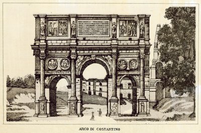 Roma: Konstantinbuen (litho) av Italian School