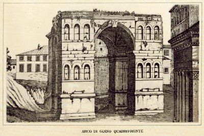 Roma: Buen til Janus Quadrifronte (litho) av Italian School