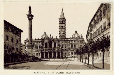 Roma: Basilica of S Maria Maggiore (litho) av Italian School