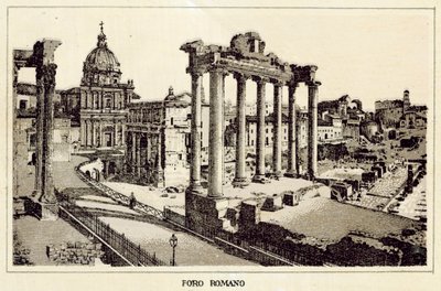 Roma: Forum Romanum (litho) av Italian School