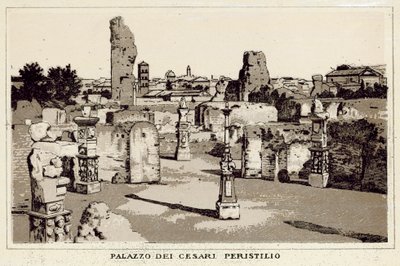 Roma: Palazzo Dei Cesari, Peristyle (litho) av Italian School