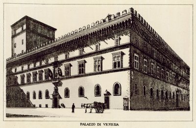 Roma: Palazzo Di Venezia (litho) av Italian School