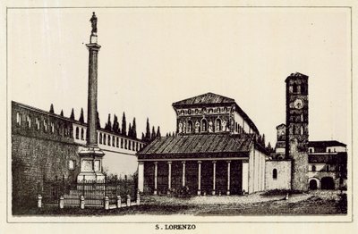Roma: S Lorenzo (litho) av Italian School