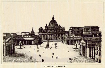 Roma: St. Peter Vatikanet (litho) av Italian School