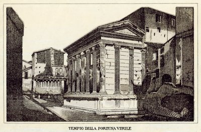 Roma: Temple of Virile Fortune (litho) av Italian School