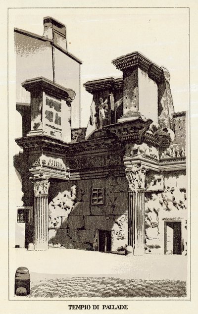 Roma: Pallas tempel (litho) av Italian School
