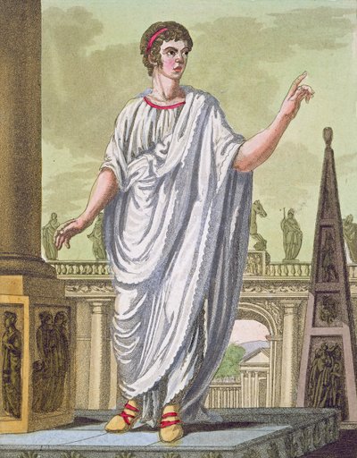 Romersk statsborger som krever ansettelse, fra LAntica Roma, 1825 av Italian School