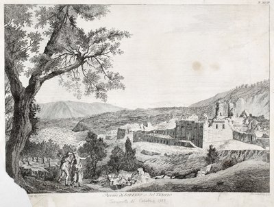 Ruinene av Soriano Calabro og tempelet, Calabria, 1783 av Italian School