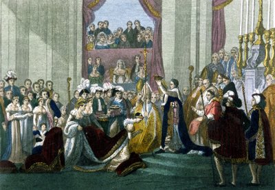 Hellige keiser Napoleon I og kroning av Impress Josephine i Vår Frue 2. desember av Italian School