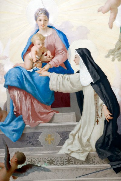 Saint Catarina-kirken (Santa Caterina-kirken). Saint Catarina og jomfru og barn. Varazze. Italia. av Italian School