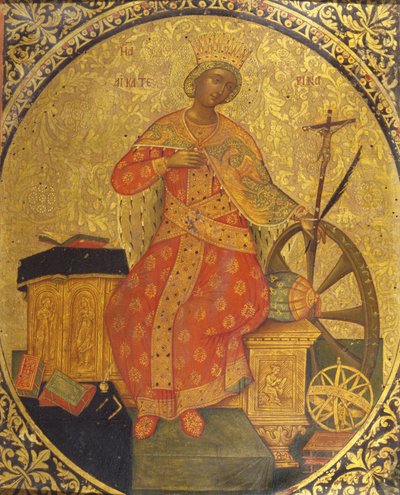 Saint Catherine of Alexandria (tempera og bladgull på panel) av Italian School