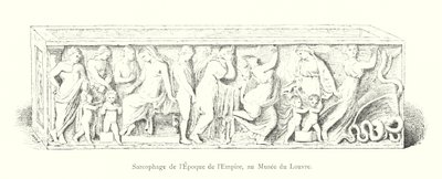 Sarkofag fra imperiets tid, ved Louvre-museet (gravering) av Italian School