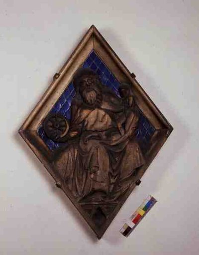 Saturn, relieffs fra Campanile (keramikk og marmor) av Italian School