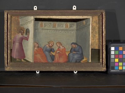 Scene fra The Legend of St. Nicholas (tempera og gull på tre) av Italian School