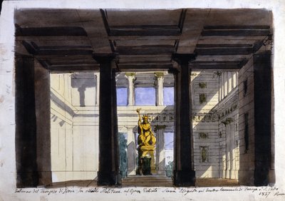 Scenografi for "Poliuto", kommunalt teater, Faenza, 1857 av Italian School
