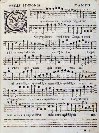 Noter til Concerto 5 in French Songs av Adriano Banchieri av Italian School