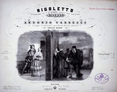 Noter til "" Rigoletto"" av Verdi. av Italian School