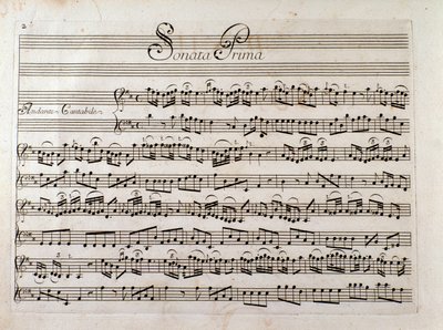 Noter for «Sonata for fiolin and bass continue» av Giuseppe Tartini av Italian School