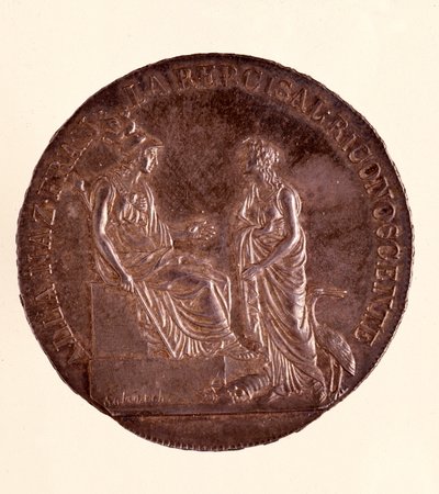 Sølv ecu fra Milano. 16.06.1800. Diam 3,9 cm Napoli, arkeologisk museum av Italian School