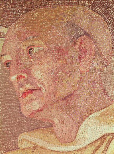 St. Bernard av Clairvaux (ca. 1090-1153) fra St. Peters krypt (mosaikk) (detalj) av Italian School
