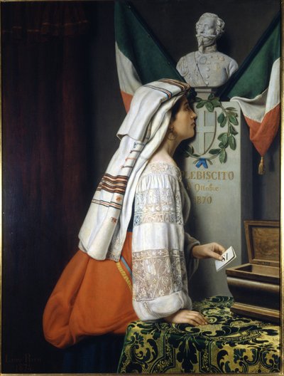 Folkeavstemningen i 1870. Ved denne anledningen stemte italienerne for italiensk enhet. Museo del Risorgimento. Milan av Italian School