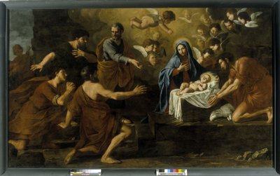 Hyrdenes tilbedelse. 1600-tallet (olje på lerret) av Italian School