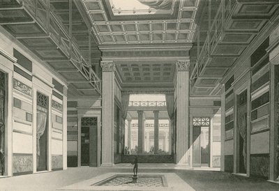 Atriumet til Cassia-huset slik det var (gravyr) av Italian School