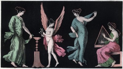 Bacchae - Bacchantene - gravering fra "" skikker og tradisjoner til alle folkeslag i universet. Det vil si historien om regjeringen, lovene, militsen, om religionen til alle nasjoner fra de fjerneste tider til i dag "1856 av Italian School