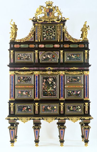 Badmintonskapet, ca. 1720-32 (pietra dura, ibenholt og ormolu) av Italian School