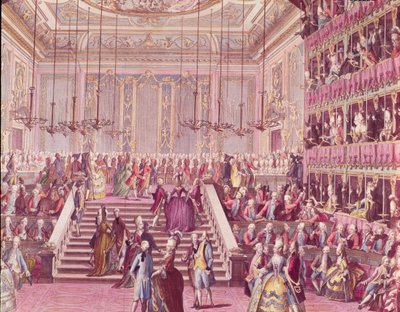 Ballen på Teatro San Benoit i Venezia den 22. januar 1782, sent på 1700-tallet av Italian School