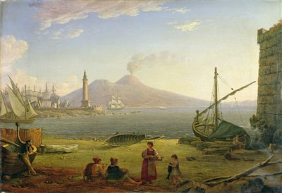 The Bay of Napoli (olje på lerret) av Italian School