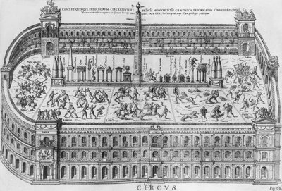 Circus Maximus i Roma, ca.1600 av Italian School