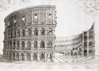 Colosseum, bygget i 80 e.Kr av Italian School