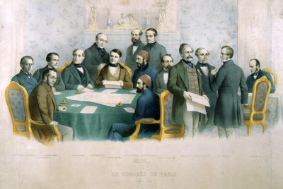 Kongressen i Paris, mars 1856, illustrasjon fra Italias historie av Italian School